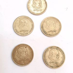 5 Rupees Coin Collections Leader Face Government Celebration Coins