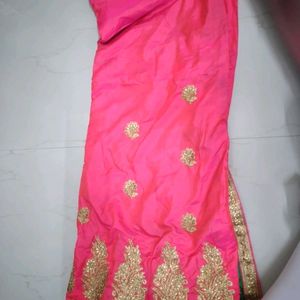 Pink And Green Saree