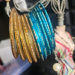 Blue And Gold Bangles