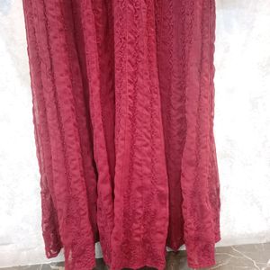 Chickankari Anarkali Kurta Set