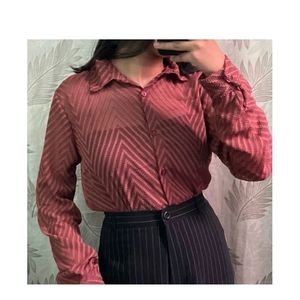 Women's sheer striped shirt