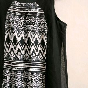 Mayra Unused Balck Printed Dress