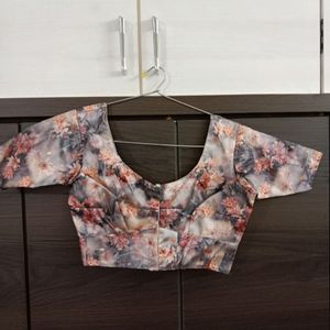 Pale Brown Flower Design Blouse