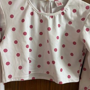 Polka Dot Oversized Crop Top