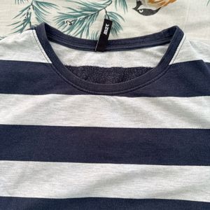 MAX Branded Blue Striped Winter Tshirt