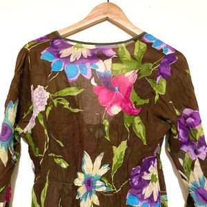 Imported Floral Print Cotton Coverup