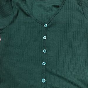 Dark Green Full Sleeve Top