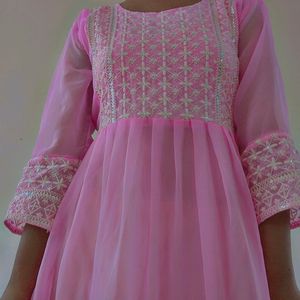 Pink Embroidered Dress