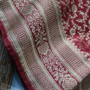 ♥️Saree With Heavy Work In Red Colour ♥️♥️