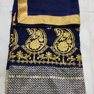 🌌😍New Beautiful Navy Blue Saree😍🌌