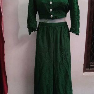 Green 💚Top Plazo Dress