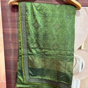 Beautiful Green Saree With Blouse