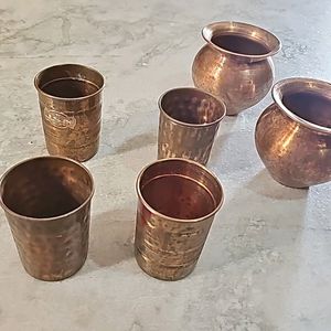 Copper Glass Sets And Lota