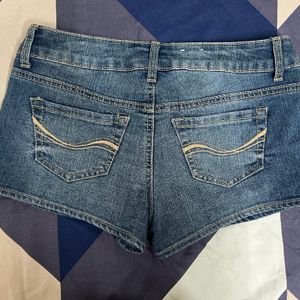 low waist mini denim shorts