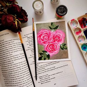 Rose Flower Acrylic Painting