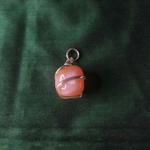 Gemstone Pendant Aventurine Brass Silver Polish