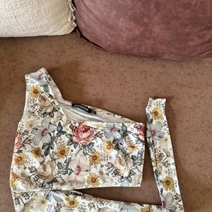 Floral One Shoulder Sleeveless Top