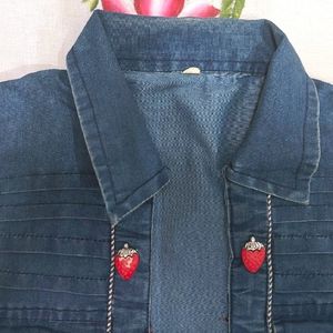 Girl's Denim Top Shrug with Stylish Design