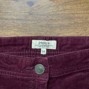 Papaya Maroon corduroy Skirt