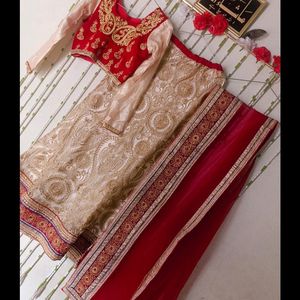 Red Bridal Lahanga Dupatta With Stitched Blouse