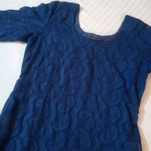 Blue Chicken Karo Kurti Beautiful