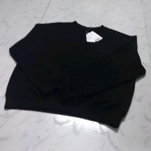 H&M Pure Black Sweatshirt With Tags