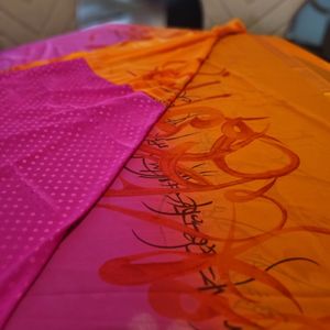 Brand New W Blouse Shaded Pink Orange Saree Sari