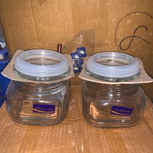 500ml Square Pop Jar Glass With Lid Set Of 2