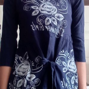 Neavy Blue Printed Top