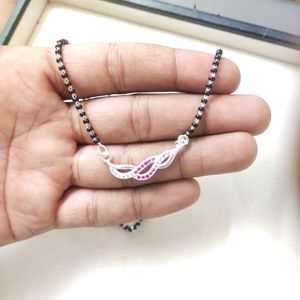 Pure Silver Pink CZ Infinity ♾️ Mangalsutra