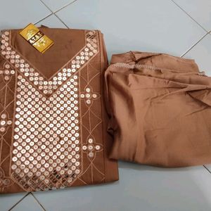 "BROWN" Full Worked Unstitched Suits