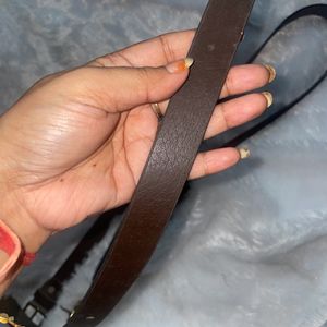 Set Of 2 Women Belts Black And Brown