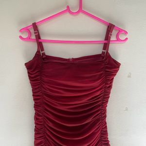 2 Piece Maroon Bodycon Dress