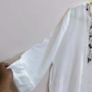 White Short Cotton Kurta