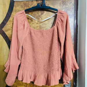 Coral Women Top Stretchable With Flares