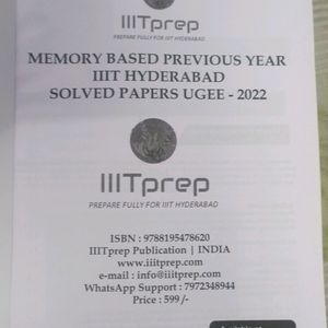 Book For Preparation Of UGEE IIIT Hyderabad