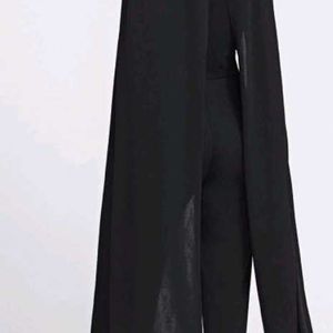 SHEIN Cape Sleeve Surplice Wrap Tailored Jumpsuit