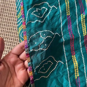 Bandhani Saree With Stitched Blouse