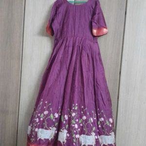 Pichwai Print Long Dress Wth Duppata