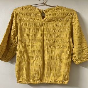 Ajio Women Crop Top - Yellow