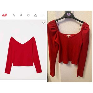 H&M Off Shoulder Ribbed Top