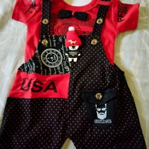 Black Red Baby Dungaree