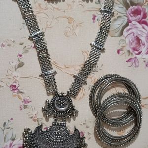 Oxidised Jwellery With Bangle Set