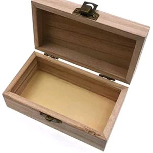 Rectangle Shape Unfinished Wood Box for DIY Art