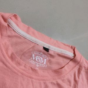 Peach Colour Crop Tshirt With Cute Backprint