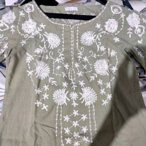 Hand Embroidered Cotton Kurti