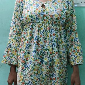 Floral Top Cotton Full Lengtg