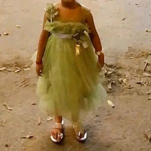 Party Frock Gown Green Kids