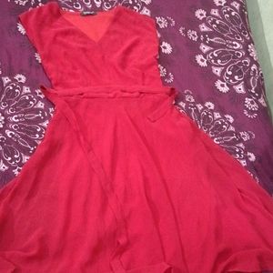 Beautiful V Neck Red Dress