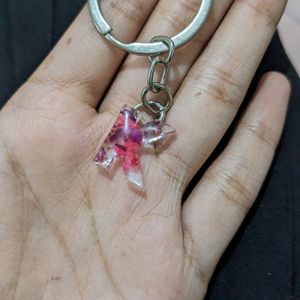 Small Letter Resin Keychains With Chain